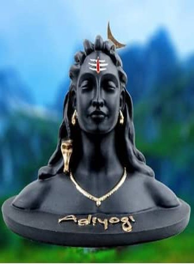 A & S VENTURES Resin Military Adiyogi Shiva Tilak & Moon On Head || Mahadev Shiv Shankara Statue For Car Dash Board, Home Pooja, Gift Home & Office Decor Showpiece, Pack Of 1 - Image 3